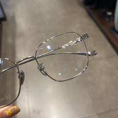 CHH Chrome Hearts Glasses Pure Titanium Ultra-light Square Gold Silk Edge Big Face Myopia Glasses Frame
