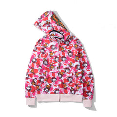 Bathing Ape Bape Hoodie Full Print Hello Kitty Cardigan Zipper