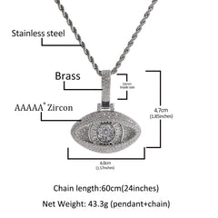 Jewelry Diamond Eyes Pendant Necklace Copper Zircon Silver Angel Pieces St. Valentine's Spectrum