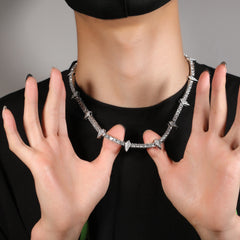 Jewelry Hip Hop Rap Panther Necklace Zircon Spectrum Night light