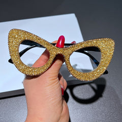 Trendy punk glasses gravel cat eyes