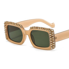 Trendy punk glasses diamond sunglasses uv protection