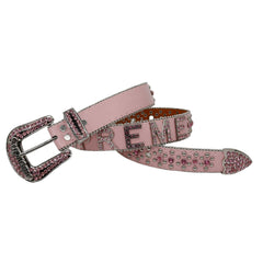Hip-hop punk rhinestone belt full diamond letter accessories