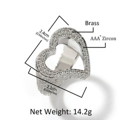 Rings Hollow Love Zircon Ring ins St. Valentine's