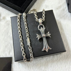 CHH Chrome heart Cross Necklace Letter Cross Versatile Pendant Necklace