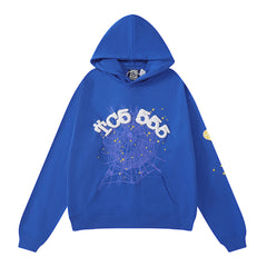 Sp5der Hoodie Puff Print Pure Cotton Suit