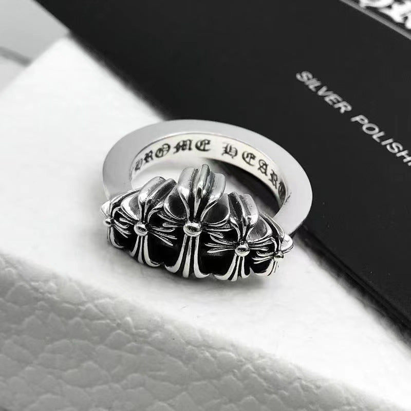 CHH Chrome heart Cross Ring Crown Ring