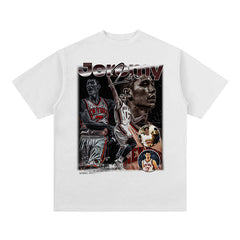 Nba T Shirt Short Sleeve T-shirt American Street Vintage Loose round Neck