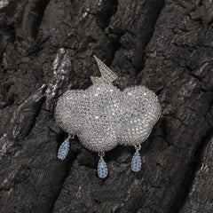 Jewelry Hip Hop Zircon Lightning Cloud Pendant Versatile Necklace Spectrum lightning