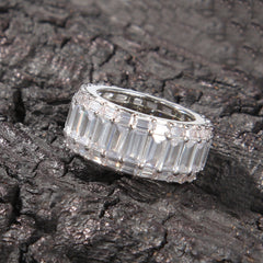 Rings ins Wind Three Row T Square Zircon Hip Hop Ring Spectrum St. Valentine's