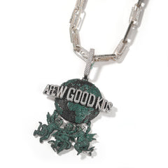 Jewelry Angel Earth Pendant Necklace Copper Inlaid Colorful Zircon Angel Pieces rapper Spectrum