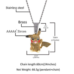 Jewelry Diamond Pendant Necklace Cartoon Fashion Necklace Male Animal Spectrum Pok¨¦mon