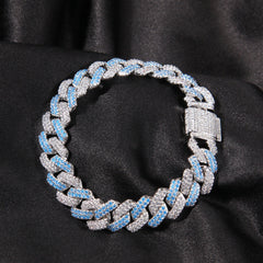 Bracelet silver powder matching bar Cuban chain bracelet hiphop St. Valentine's Spectrum
