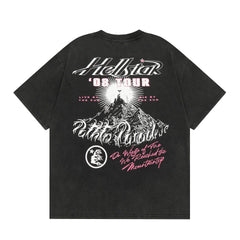 Hellstar T Shirt Smile Earth Distressed Print High-quality pure cotton high-street clothing