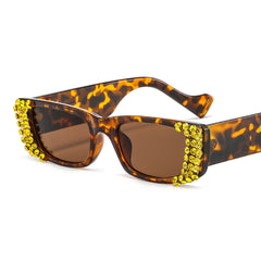 Trendy punk glasses retro diamond sunglasses uv protection