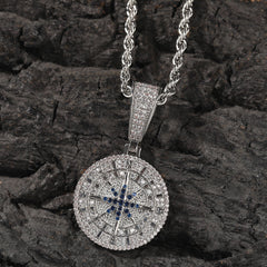 Jewelry Diamond Compass Pendant Necklace Vintage Spectrum Dog Tags