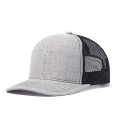 Trendy flat brimmed snapback hatssummer mesh breathable