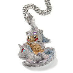 Jewelry Hip Hop Necklace Copper Zircon Spectrum St. Valentine's Angel Pieces
