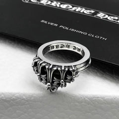 CHH Chrome heart Cross Ring Crown Ring