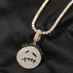 Jewelry small thorn cartoon hip hop necklace pendant trendy zircon rapper Spectrum Animal