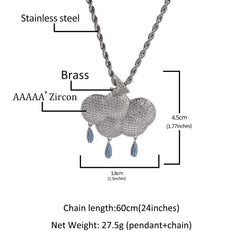 Jewelry Hip Hop Zircon Lightning Cloud Pendant Versatile Necklace Spectrum lightning