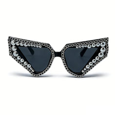 Trendy punk glasses triangular cat eyes