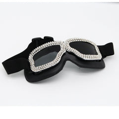 Trendy punk glasses diamond retro windproof and dustproof
