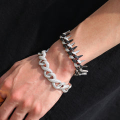Bracelet Hiphop Cuban Bracelet 19MM Copper with Zircon Full Diamond Jesus Pieces St. Valentine's