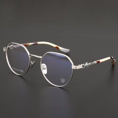 CHH Chrome Hearts Glasses Gold Silk Glasses Frame Retro Women's Ultra Light Polygon Pure Titanium Vision Frame