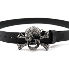 Hip-hop punk rhinestone belt rhinestone big skull