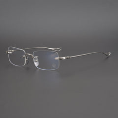 CHH Chrome Hearts Glasses Square Frameless Pure Titanium Ultra Light Myopia Glasses Frame