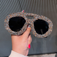 Trendy punk glasses with diamonds