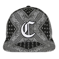 Trendy flat brimmed snapback hatscashew pattern sun shade