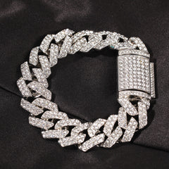 Bracelet Hip Hop Style ins Fashion 18mm Cuban Bracelet Alloy Bracelet Spectrum St. Valentine's