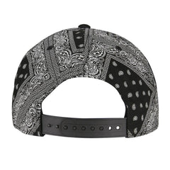 Trendy flat brimmed snapback hatscashew pattern sun shade