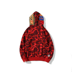 Bathing Ape Bape Hoodie Camouflage Shark Tiger Head Double Hat Sweater
