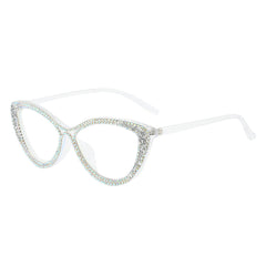 Trendy punk glasses diamond cat eyes