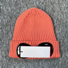 Ribbed CP glasses autumn and winter knitted hats for men and women outdoor warmth