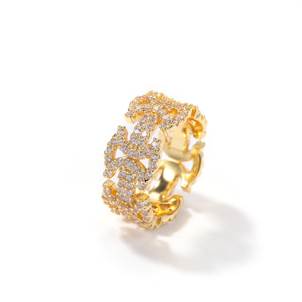 Rings Hip Hop Ring with Zircon Fashion Spectrum St. Valentine's