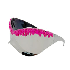 Trendy punk glasses: futuristic y2k integrated goggles - unique, niche design party sunglasses for men and women - bold and edgy eyewear