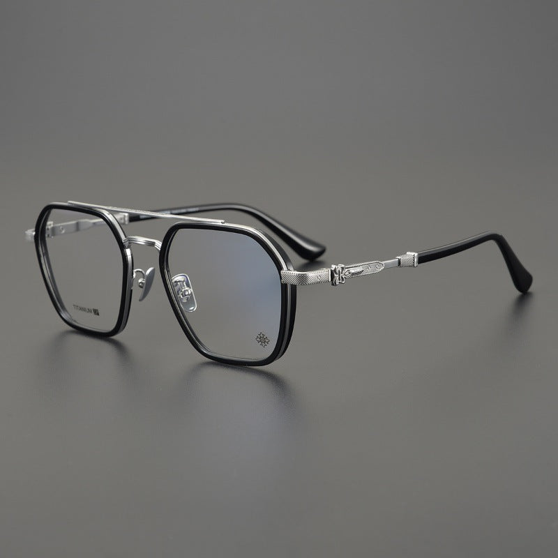 CHH Chrome Hearts Glasses Collector's Edition Double Beam Large Frame Ultra Light Pure Titanium Glasses Frame