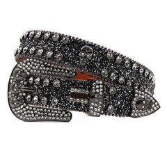 Hip-hop punk rhinestone belt skull