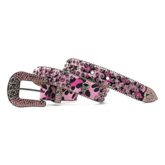 Hip-hop punk rhinestone belt gun color zinc alloy ghost head