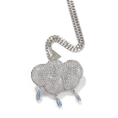 Jewelry Hip Hop Zircon Lightning Cloud Pendant Versatile Necklace Spectrum lightning