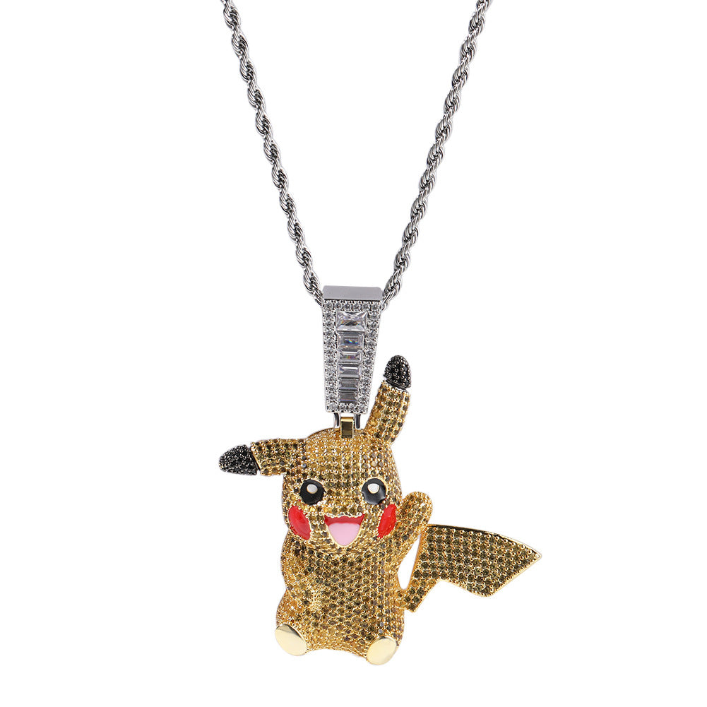 Jewelry Diamond Pendant Necklace Cartoon Fashion Necklace Male Animal Spectrum Pok¨¦mon