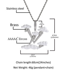 Jewelry Light Luxury English Alphabet Pendant Premium Sense Diamond Lightning Word Up St. Valentine's