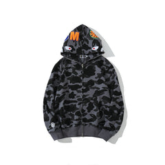 Ape Hoodie Classic Camo Shark Hooded Cardigan Zip Embroidery