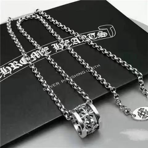 CHH Chrome heart Cross Necklace Circle Cross Necklace for Men and Women