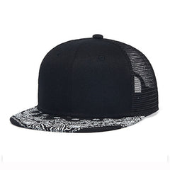 Trendy flat brimmed snapback hatsbreathable mesh