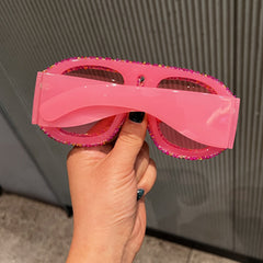Trendy punk glasses retro diamond